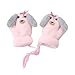 ITODA Guanti invernali per bambini, guanti a maglia per bambini, con imbottitura spessa e imbottitura in peluche, guanti invernali a doppio strato, idea regalo, Colore: rosa., Taglia Unica