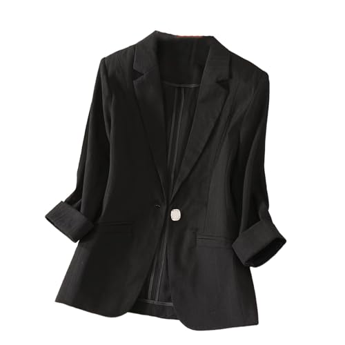 Veste de bureau pour femme blazer d'été à fines rayures manches 7/8