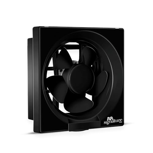 Image of Vento Deluxe HS 150mm Exhaust Fan For Kitchen, Bathroom with Strong Air Suction, Rust-Proof, Anti-Dust Shutters (White) | 3 Year Warranty (Black)