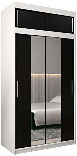 ABIKSMEBLE Armoire Tokyo 1 Avec Porte Coulissante Miroir - Dressing Adulte - Penderie Vêtement - Garde Robe - Placard - Closet