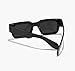IKANOO Rectangle Sunglasses for Women Men Square Thick Frame Sunglasses Retro Fashion Chunky Eyewear Black Shades (Black)