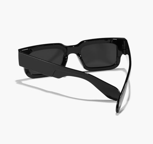 IKANOO Square Thick Frame Sunglasses for Women Men Retro Rectangle Sunglasses Trendy Chunky Eyewear Black Shades2