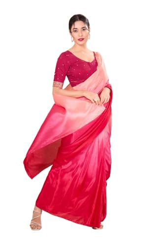 Image of Vamas Women's Silk Padded Self Design Half Sleeve Readymade Saree Blouse (X-1209.ELB)
