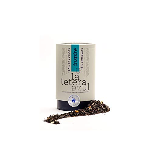 LA TETERA AZUL Premium Schwarzer Tee mit Kakao, Kokosnuss und Macadamianuss. Tee & Schokolade. Bulk Pot von 115 Gramm für 38 Infusionen Cover