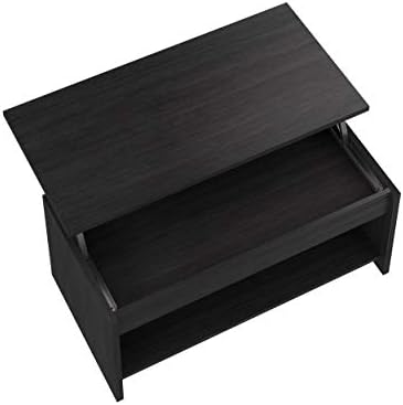 Amazon Brand - Movian Aggol Lift-Top Coffee Table with 1-Shelf, 50 x 100 x 44cm, Black/Dark Grey