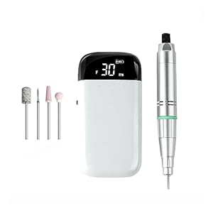 Nail Drill, Nail Machine Rechargable 30000RPM Cordless Nail Drill Machine LCD Portable Manicure Machine for Manicure Nail Gel Polisher Professional Nail Tools