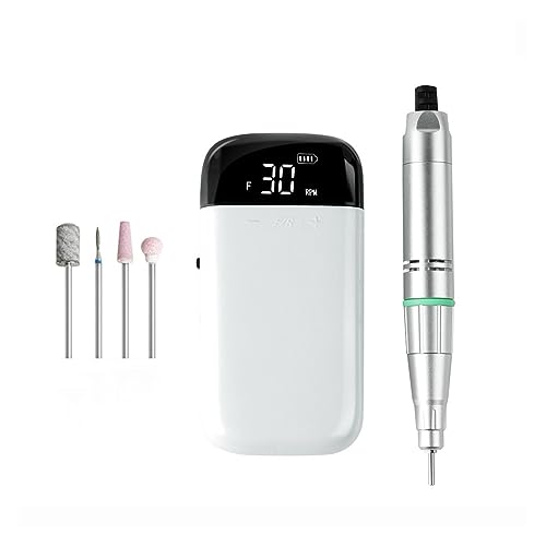 JOJIDE Lima Uñas Electrica, Máquina de uñas Recargable, 30000RPM, Taladro de uñas inalámbrico, máquina de manicura portátil LCD for manicura, pulidor de Gel de uñas