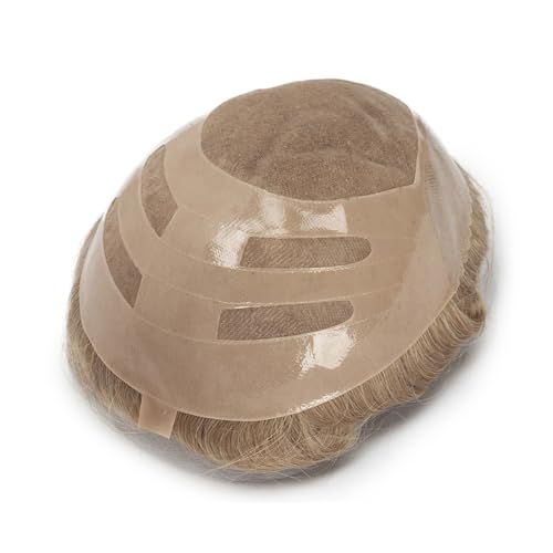 Toupet de cheveux humains blond médium prothèse haut de gamme - 3