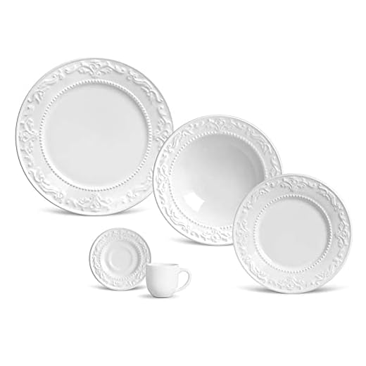 APARELHO DE JANTAR 20 PEÇAS ACANTHUS BRANCO