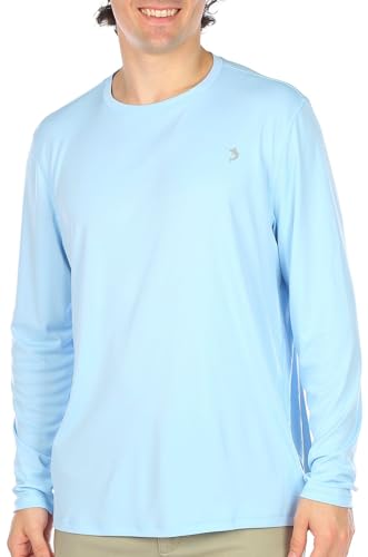 Reel Legends Mens UPF 50+ Solid Reel-Tec Long Sleeve Shirt Large Light Blue