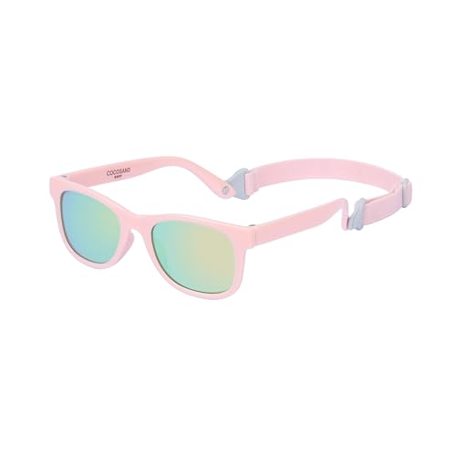 Image of COCOSAND Baby Sunglasses with Strap Polarized Flexible Square UV400 for Infant Toddler Boys Girls Age 0-24 Months