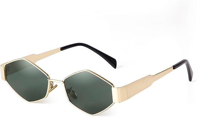 Image of Retro Hexagonal Sunglasses For Men & Women | Trending, Stylish & Durable Metal Frame Vintage 90s Sunglasses With UV 400 Protection Lenses