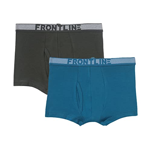 Image of Rupa Frontline Colors Kids Front Open Mini Trunks | Soft-Touch Cotton Stretch | Snug Fit | Breathable Fabric | Pack of 2