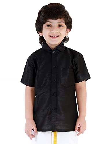 Image of VASTRAMAY Boy's Silk Blend Regular Fit Shirt