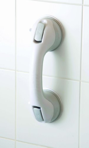 Drive DeVilbiss Healthcare 12 Inch Suction Cup Grab Bar with Release Levers, Grey