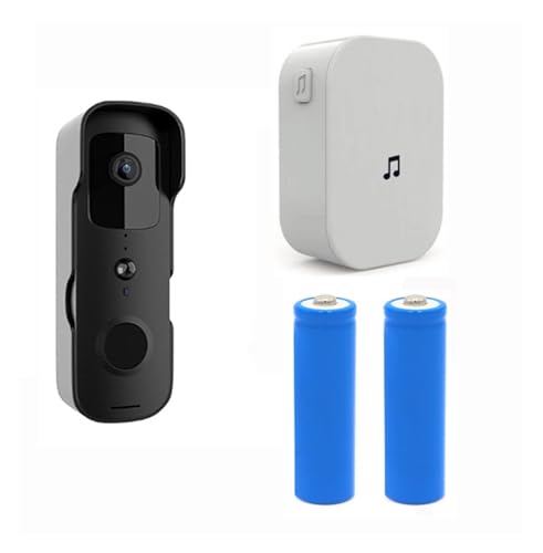 SEVEQIS Timbre con vídeo, Tuya Smart Home Video Timbre Exterior Inalámbrico de Puerta Impermeable Batería Intercom Altavoz Teléfono Cámara(Nero)