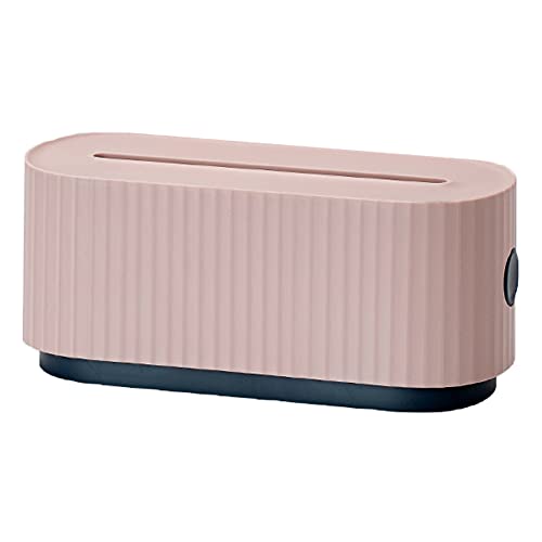 Caja organizadora para manejo de cables, caja grande rosa para ordenar cables debajo del escritorio