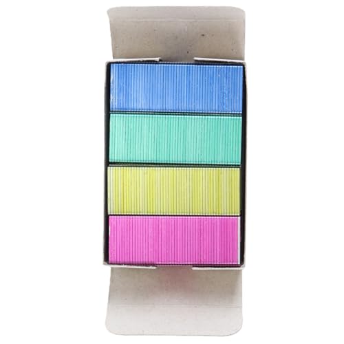 ACOLY 800 grapas de color mini de 24/6 mm: repuestos estándar para grapadoras de libros (oficina, bricolaje y taller)