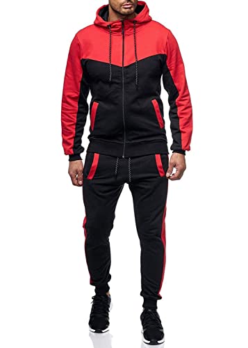 Image of Marine Royal Track Suits for Men Set Full Zip Sweatsuit Outdoor Jogging Men Tracksuits