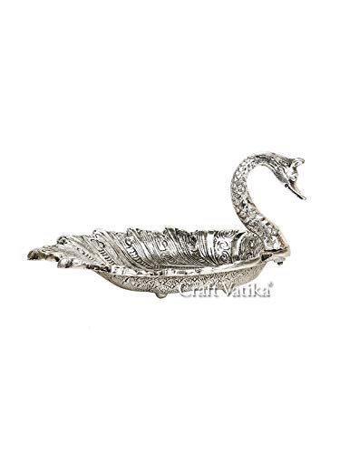 Image of CraftVatika Metal Swan Shape Dry Fruit Tray Bowl Serving Tray, Snacks, Floating Flowers Table Dining Home Decor. (Set of 1)