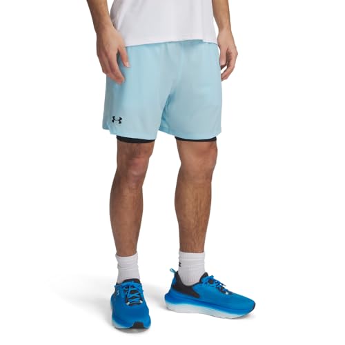 Under Armour Vanish Woven 2-in-1 Shorts Pantaloncini, (494) Stream / / Nero, XX-Large Uomo