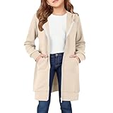 Sweatshirt Baby Mädchen 80 Lange Sweatshirts für für Frühling, und Winter, mittlere und große Sweatshirts mit Reißverschluss und für , und Winter, Jugendmode, süße Schulterfrei (Beige, 9-10 Years)