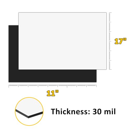 2 Pack, 11"x17" Adhesive Ferrous Sheets for Magnet, Flexible Steel Vinyl Magnetically-Receptive Sheet, Flat Rubber Metal Steel Pad, Flexible Iron Mat Work with All Magnets by NIUBIKLUS - Used condition - Image 3
