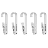 5 Stück Wäschehaken Clips, Tragbare Schrank Organizer Klemmen, Multifunktionale Socken-/Stiefel Kleiderbügel Clips für Badezimmer Kleiderschrank Küche Büro