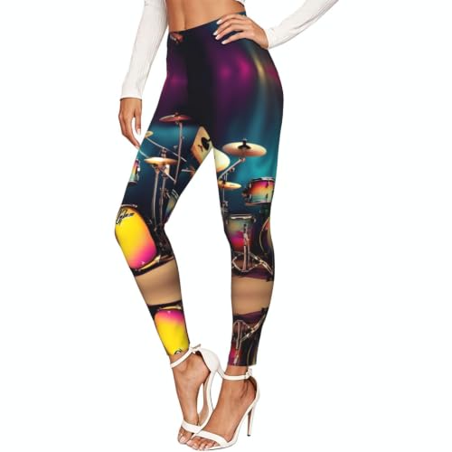 Leggings de compresión suaves Cool Drums Set para entrenamiento de mujer