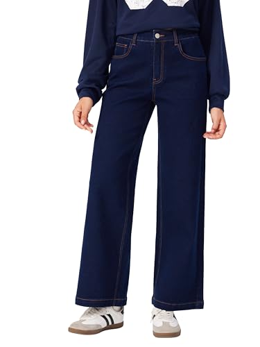 CIDER Women's Wide Leg Jeans High Waist Flared Denim Pants3