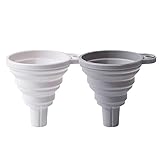 2PCS Silicone Folding Funnel,Foldable Kitchen Funnel, for Water Bottle Liquid Powder Transfer...