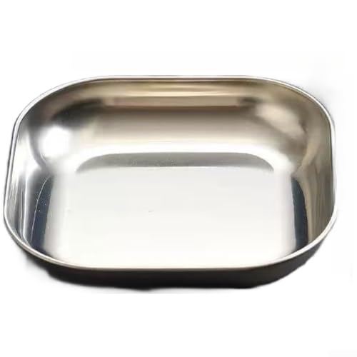 Image of Tidgel Square Stainless Steel Plate 18cm Matte Finish Snack