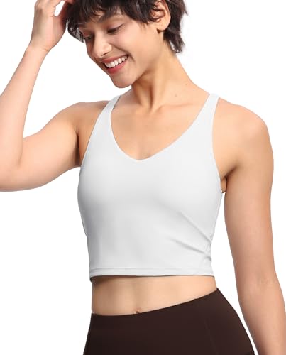 Image of THE GYM PEOPLE Womens' Sports Bra Longline Wirefree Padded with Medium Support