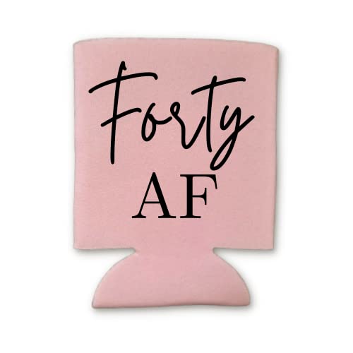 Forty Af Can Coolers, Birthday Party Coolies, Birthday Gift, 40Th Birthday Coolies, Birthday Party Gift (Pink) #TOP2