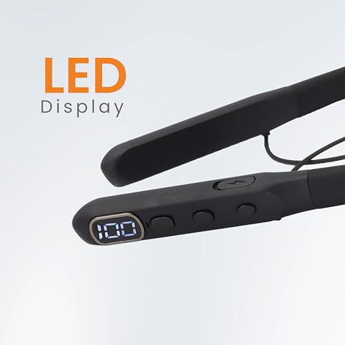 Image of JUST CORSECA Stallion Shadow Wireless Neckband | LED Battery Display | BT V5.3 | 70 Hours Playtime | 10mm Drivers | 16Ω Resistance | Type-C Charging | Magnetic Earbuds (Black)