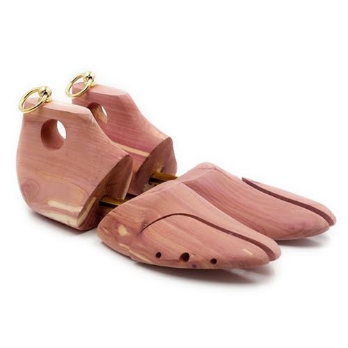 MZPOZB Arbre à Chaussures 1 paire de cèdre rouge bois réglable chaussure Shaper hommes chaussure arbre civière Support for hommes botte expanseur dispositif D'Embauchoirs (Color : EU 43 44)