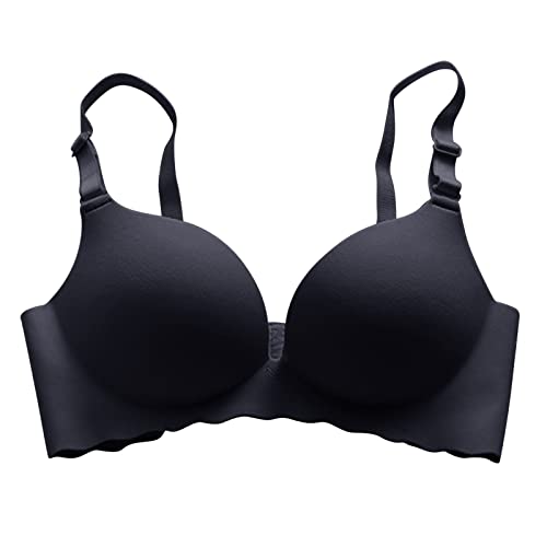 Conjunto de brasier para niña sin rastro, suave, sin aros, con soporte superior, ajustable, brasier deportivo para mujer, Negro, 60