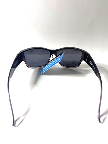 Foster Grant solar shield medium polarized fits over FO027 Lucy, Smoke4