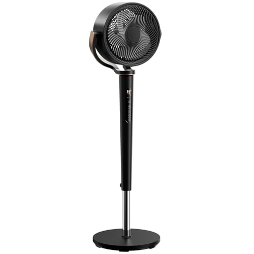 Uthfy Fan for Bedroom, 60° Full-Automatic Oscillating Fans, DC Motor, 16 Speeds,28-35”Height Adjustable, Quiet Standing Fan wit Remote, 12H Timer for Bedroom