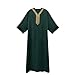 Muslims Burp Cloths Men Long Sleeve Embroidery Robes Arab Caftan Islamic Wear Clothing Thobe Big and Tall Fashion 2025 Abayas for Muslim Dress Swimsuits Fortress Dua Book 01# Green M