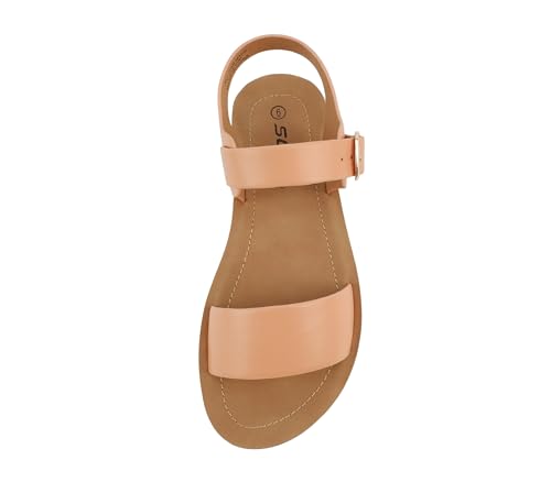 Image of Soda PLENTY ~ Women's Strappy Ankle Wrap Buckle Fashion Flat Sandals