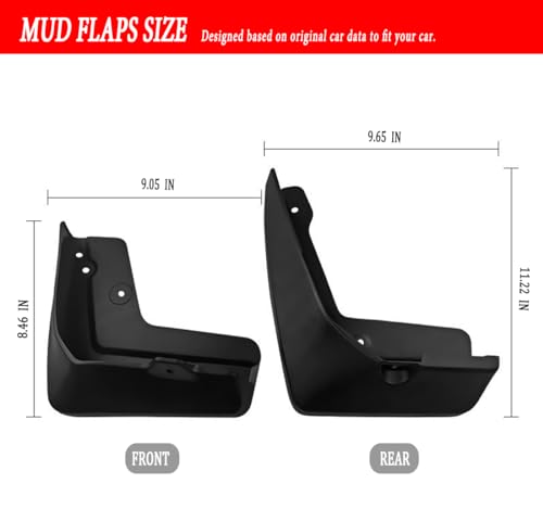 Image of Mud Flaps Mud Guards Fit for 2016-2024 Cadillac XT5, Front & Rear Mud Splash Guards Accessories - 4 Pc, Black