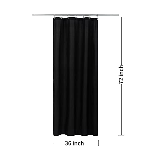 Image of ALYVIA SPRING Stall Waterproof Fabric Shower Curtain or Liner Black, 36x72