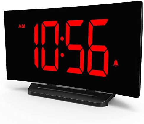 Digital Clock for Bedrooms, 5-Level Brightness and Large Display, Adjustable Alarm Volume and 3 Ringtones Desk Clock, 9 MINS Snooze & 12/24H Format, Easy to Use Bedside Clock for Seniors Elders Kids