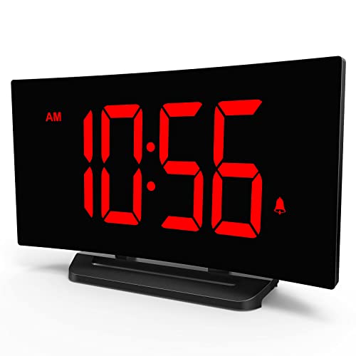 Digital Clock For Bedrooms, 5-Level Brightness And Large Display, Adjustable Alarm Volume And 3 Ringtones Desk Clock, 9 Mins Snooze & 12/24H Format, Easy To Use Bedside Clock For Seniors Elders Kids #TOP4