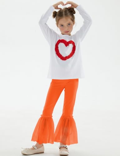 Noomelfish Girls Ruffle Leggings Tulle Bell Bottoms Flare Pants Trousers (3-10 Years)3