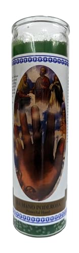 Powerful Hand (La Mano Poderosa) New Green Devotional Candle