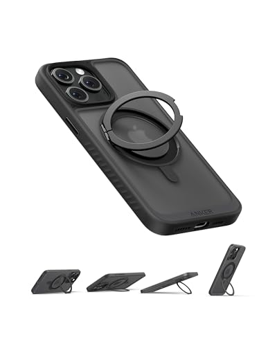 Anker Ultra Magnetic for iPhone 14 Pro Case with Sturdy 360° Ring Stand, Military-Grade Shockproof iPhone 14 Pro Kickstand Compatible with MagSafe(Black)