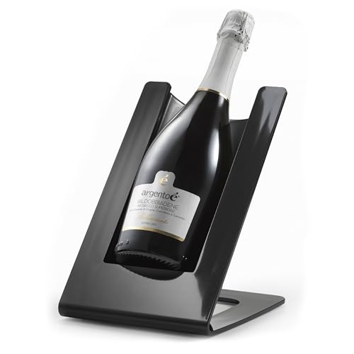 argentoè Gelette Raffredda Bottiglie Vino - Portabottiglie Refrigerante e Glacette Termica da Tavolo - Espositore per Spumanti e Champagne Senza Ghiaccio - Design Made in Italy (Nero)