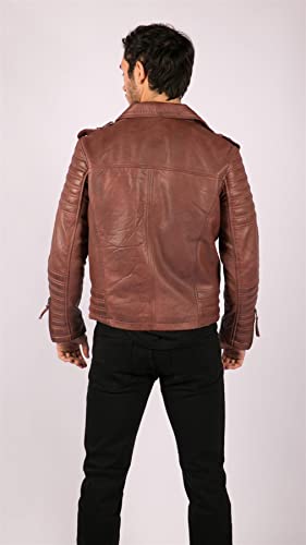 Aviatrix Giacca in Vera Pelle da Uomo con Zip